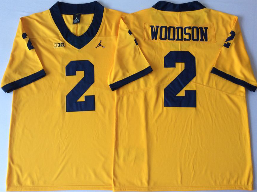 NCAA Men Michigan Wolverines YELLOW #2 WOODSON